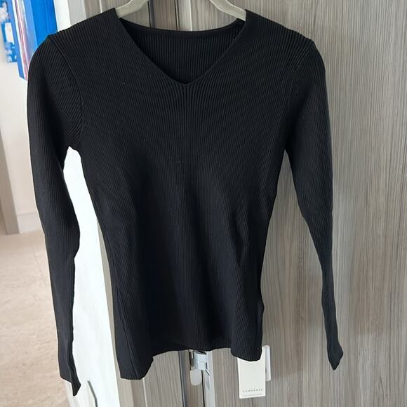 NWT REVOLVE & MINIMALIST lovers COMMENSE ribbed knit black Sweater S - Picture 3 of 9